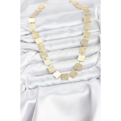Mey İthalat® Kare Plaka Model Gold Renk Kadın Kolye