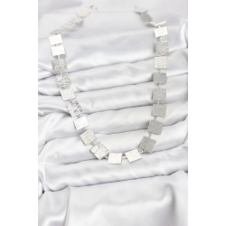 Mey İthalat® Kare Plaka Model Gümüş Renk Kadın Kolye