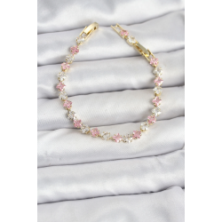 Mey İthalat® Kare Zirkon Taşlı Gold Renk Kadın Bileklik