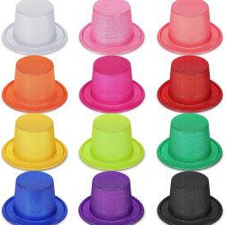 Mey İthalat® Karışık Renk Simli Silindir Parti Şapkaları (12 Adet)