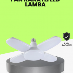 Mey İthalat® Katlanabilir 4 Kollu LED Ampül 60 Watt 6000 Lumen Beyaz Işık