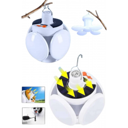 Mey İthalat® Katlanabilir Askılı Kamp Lambası 5 Kanatlı Pratik Güneş Enerjili