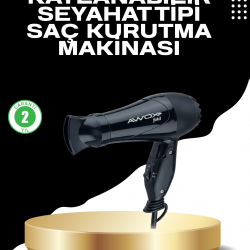 Mey İthalat® Katlanabilir Fön Makinesi Çift Isı ve Hız Ayarlı