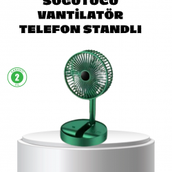 Mey İthalat® Katlanabilir Mini Fan – 3 Kademeli Soğutma, Şarjlı