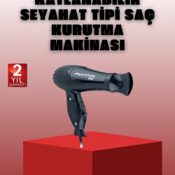 Mey İthalat® Katlanabilir Saç Kurutma Makinesi Seyahat Tipi Taşınabilir Tasarım
