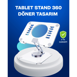 Mey İthalat® Katlanabilir Tablet Standı Ayarlanabilir Kaymaz Şeffaf Tasarım
