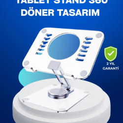 Mey İthalat® Katlanabilir Tablet Standı Ayarlanabilir Kaymaz Şeffaf Tasarım