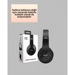 Mey İthalat® Katlanabilir Tasarımlı Bluetooth 5.0 Kulaklık | Eller Serbest Arama ve Çift Cihaz Desteği