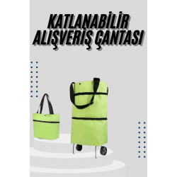 Mey İthalat® Katlanabilir Tekerlekli Çantalı Çarşı Pazar Arabası Alışveriş Çantası Piknik Çantası