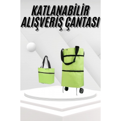 Mey İthalat® Katlanabilir Tekerlekli Pazar Market Çarşı Arabası Market Alışveriş Çantası
