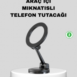 Mey İthalat® Katlanır Manyetik Araç İçi Telefon Tutucu – 360° Dönebilen, MagSafe Uyumlu, Güçlü Mıknatıslı Tasarım