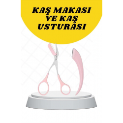 Mey İthalat® Kavisli Kaş Düzeltici Seti Kaş Makası ve Kaş Usturası Paslanmaz Çelik Bıçaklı