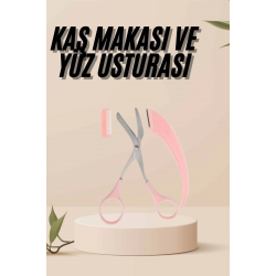 Mey İthalat® Kavisli Kaş Kirpik Düzeltici Bıyık Alma Taraklı Kaş Makası Yüz Bakım Seti Makas