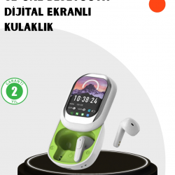 Mey İthalat® Kayar Kapaklı Şarj Kutusu Ve Dokunmatik Ekranlı Bluetooth Stereo Kulaklık