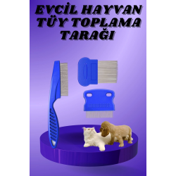 Mey İthalat® Kedi Köpek Tüy Bit Pire Toplayıcı Toplama Temizleme Tarağı Tarak Seti 4'lü Set