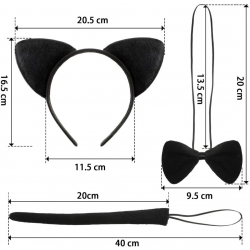 Mey İthalat® Kedi Kostüm Taç Kuyruk Papyon Seti 1 Adet