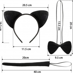 Mey İthalat® Kedi Kostüm Taç Kuyruk Papyon Seti 1 Adet