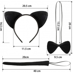 Mey İthalat® Kedi Kostüm Taç Kuyruk Papyon Seti 1 Adet
