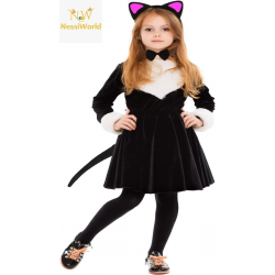 Mey İthalat® Kedi Kulak Taç Kuyruk ve Papyon 3 lü Set Çocuk Boy Fuşya Renk