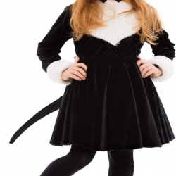 Mey İthalat® Kedi Kulak Taç Kuyruk ve Papyon 3 lü Set Çocuk Boy Fuşya Renk