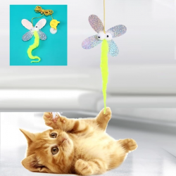 Mey İthalat® Kelebek Model Elastik Kendinden Yapışkanlı Kedi Oyun Oltası