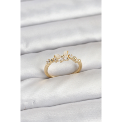 Mey İthalat® Kelebek Model Gold Renk Pirinç Kadın Yüzük