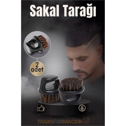 Mey İthalat® 2'li At Kılı Sakal Tarama  Fırçası - Sakal Tarağı