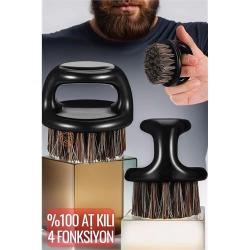 Mey İthalat® At Kılı Sakal Tarama Tıraş Temizlik Fırçası Absolute Professional