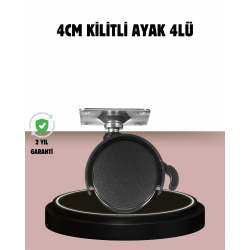 Mey İthalat® Kilitli 4 cm Tekerlek Ayak 4’lü Set Zemin Koruyucu