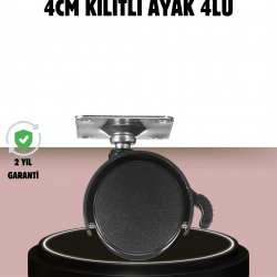 Mey İthalat® Kilitli 4 cm Tekerlek Ayak 4’lü Set Zemin Koruyucu
