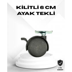Mey İthalat® Kilitli 6 cm Masa Ayağı Tekli Döner Tekerlek