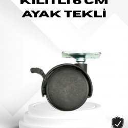 Mey İthalat® Kilitli 6 cm Masa Ayağı Tekli Döner Tekerlek