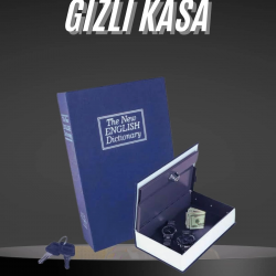 Mey İthalat® Kilitli Gizli Kasa Sözlük Kumbara Kitap Sözlük Görünümlü 18cm