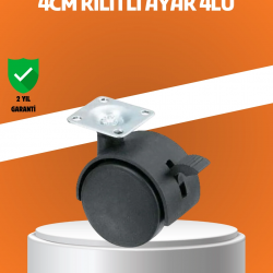 Mey İthalat® Kilitli Mini Tekerlek Ayak 4 cm 4’lü Set
