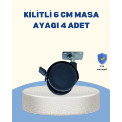 Mey İthalat® Kilitli Mobilya Tekerleği 6 cm 4’lü Kolay Kurulum