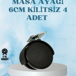 Mey İthalat® Kilitsiz Mobilya Tekerleği 6 cm 4 Adet Dayanıklı Tasarım