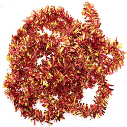 Mey İthalat® Kırmızı Altın Renk 4 cm Genişlik Garland Çift Renk Sim Süs 180 cm