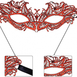 Mey İthalat® Kırmızı Dantel Masquerade Maskesi 5 No
