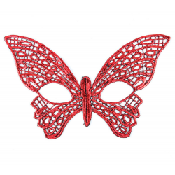 Mey İthalat® Kırmızı Dantel Masquerade Maskesi 7 No