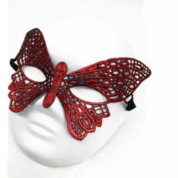 Mey İthalat® Kırmızı Dantel Masquerade Maskesi 7 No