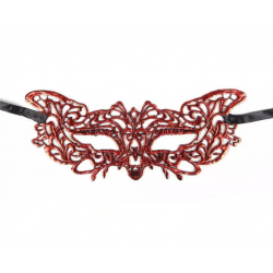 Mey İthalat® Kırmızı Dantel Masquerade Maskesi 9 No
