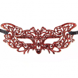 Mey İthalat® Kırmızı Dantel Masquerade Maskesi 9 No