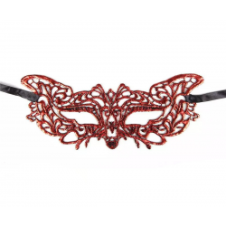 Mey İthalat® Kırmızı Dantel Masquerade Maskesi 9 No
