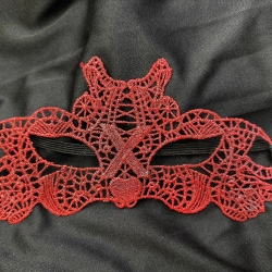 Mey İthalat® Kırmızı Dantel Masquerade Maskesi Çift Taraflı 10 No