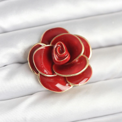 Mey İthalat® Kırmızı Gül Model Broş