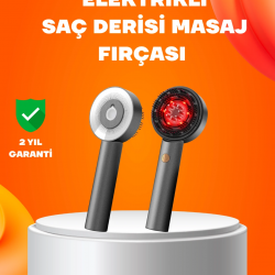 Mey İthalat® Kırmızı Işık Terapi Saç Derisi Masaj Tarağı 3 Modlu Yağ Hazneli