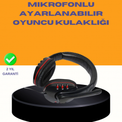 Mey İthalat® Kırmızı Oyuncu Kulaklığı Bilgisayar Uyumlu Stereo Yüksek Ses Kaliteli
