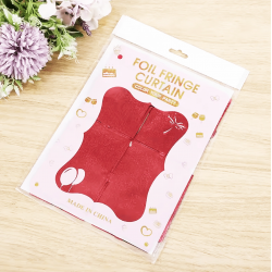 Mey İthalat® Kırmızı Renk Dikdörtgen Kesim Parlak Sim Görünümlü Fon Perde Dekor 1x2 Metre