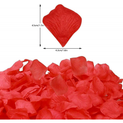 Mey İthalat® Kırmızı Renk Gül Yaprağı Şekilli Konfeti – 10 Paket 1000 Adet