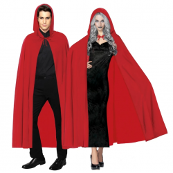 Mey İthalat® Kırmızı Renk Kapşonlu Pelerin 120 cm